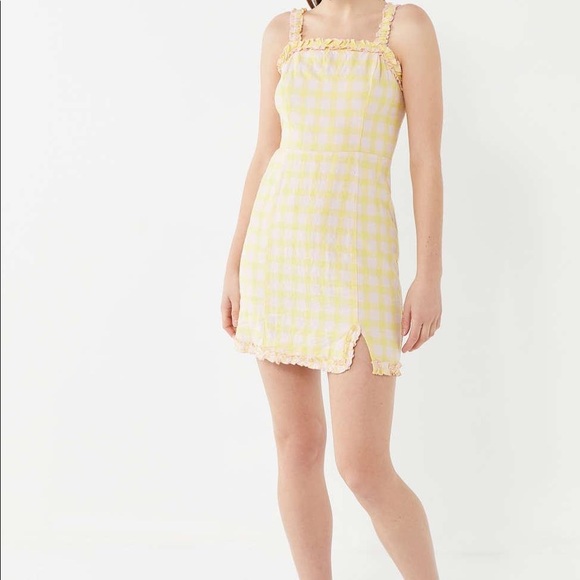 uo wren linen ruffle mini dress UO Wren Black Linen Ruffle Mini Dress